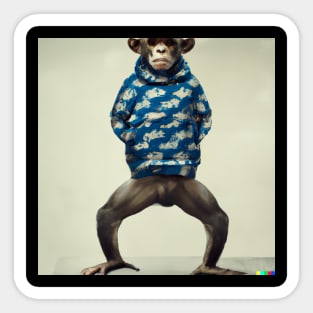 Monkey with Human Clothing Design Funky and colorful Sticker